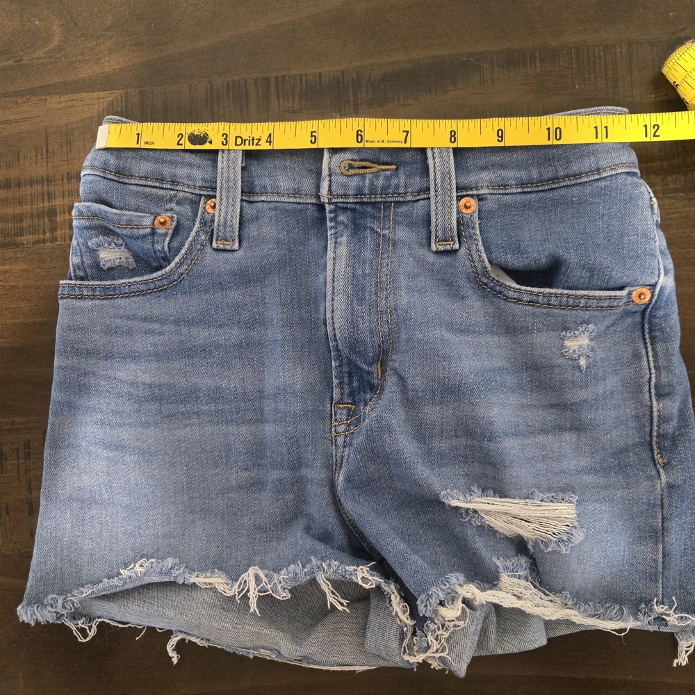 Levi's Blue Distressed Jean Shorts